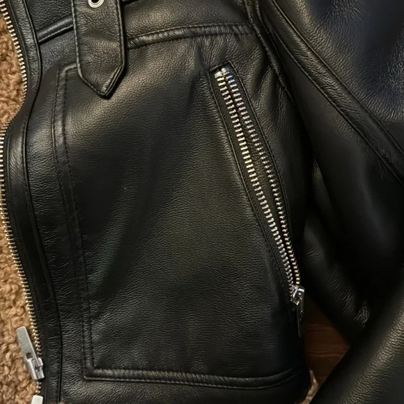 ALC Leather Bomber Jacket - Picture 4 of 8